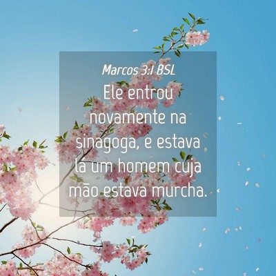 Picture 04 - Marcos 3:1 BSL - Ele entrou novamente na sinagoga, e estava lá um - Bible Verse Picture