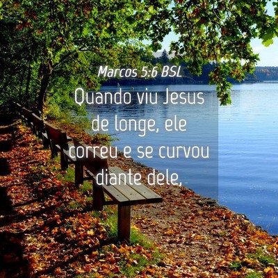 Picture 04 - Marcos 5:6 BSL - Quando viu Jesus de longe, ele correu e se curvou - Bible Verse Picture