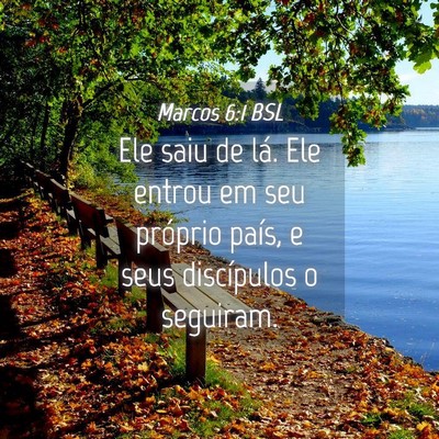 Picture 04 - Marcos 6:1 BSL - Ele saiu de lá. Ele entrou em seu próprio - Bible Verse Picture