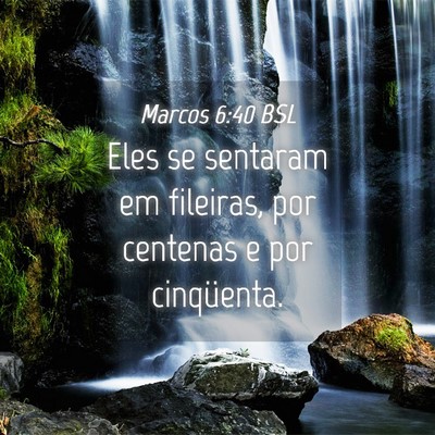 Picture 04 - Marcos 6:40 BSL - Eles se sentaram em fileiras, por centenas e por - Bible Verse Picture