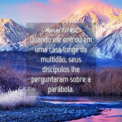 Picture 04 - Marcos 7:17 BSL - Quando ele entrou em uma casa longe da multidão, - Bible Verse Picture