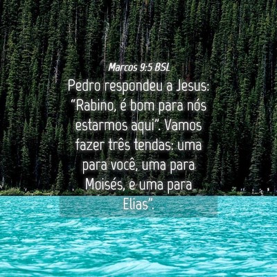 Picture 04 - Marcos 9:5 BSL - Pedro respondeu a Jesus: “Rabino, é bom para - Bible Verse Picture