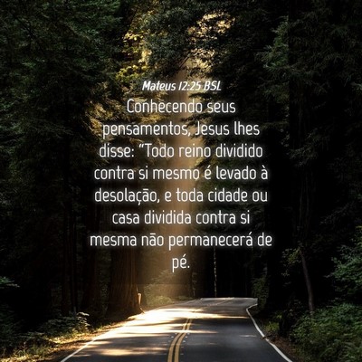 Picture 04 - Mateus 12:25 BSL - Conhecendo seus pensamentos, Jesus lhes disse: - Bible Verse Picture