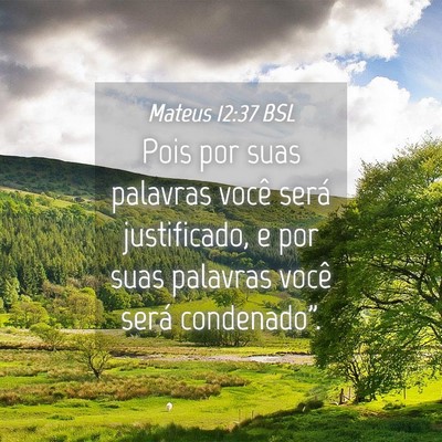 Picture 04 - Mateus 12:37 BSL - Pois por suas palavras você será justificado, e - Bible Verse Picture