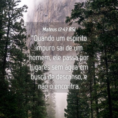 Picture 04 - Mateus 12:43 BSL - “Quando um espírito impuro sai de um homem, - Bible Verse Picture
