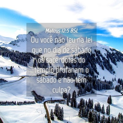 Picture 04 - Mateus 12:5 BSL - Ou você não leu na lei que no dia de sábado os - Bible Verse Picture