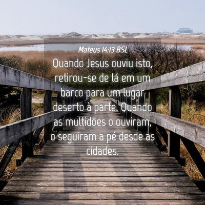 Picture 04 - Mateus 14:13 BSL - Quando Jesus ouviu isto, retirou-se de lá em um - Bible Verse Picture