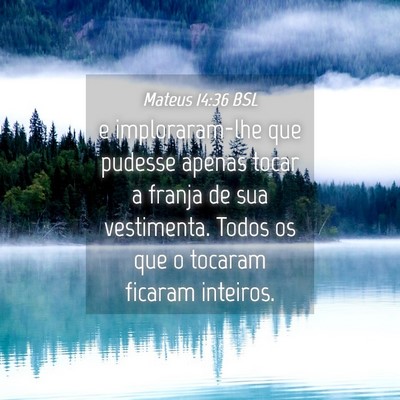 Picture 04 - Mateus 14:36 BSL - e imploraram-lhe que pudesse apenas tocar a - Bible Verse Picture