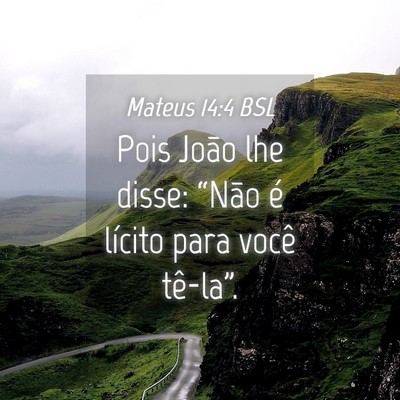 Picture 04 - Mateus 14:4 BSL - Pois João lhe disse: “Não é lícito para - Bible Verse Picture