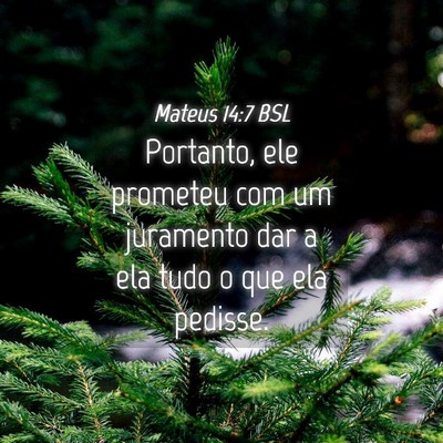 Picture 04 - Mateus 14:7 BSL - Portanto, ele prometeu com um juramento dar a ela - Bible Verse Picture