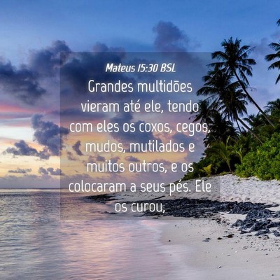 Picture 04 - Mateus 15:30 BSL - Grandes multidões vieram até ele, tendo com - Bible Verse Picture