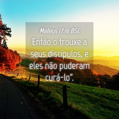 Picture 04 - Mateus 17:16 BSL - Então o trouxe a seus discípulos, e eles não - Bible Verse Picture