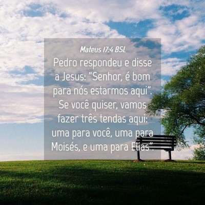 Picture 04 - Mateus 17:4 BSL - Pedro respondeu e disse a Jesus: “Senhor, é - Bible Verse Picture