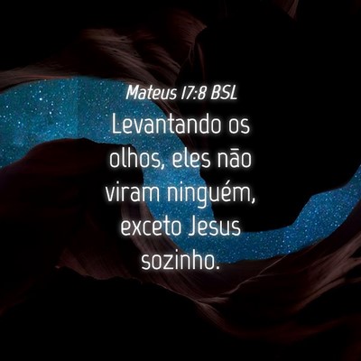 Picture 04 - Mateus 17:8 BSL - Levantando os olhos, eles não viram ninguém, - Bible Verse Picture