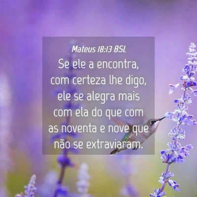 Picture 04 - Mateus 18:13 BSL - Se ele a encontra, com certeza lhe digo, ele se - Bible Verse Picture