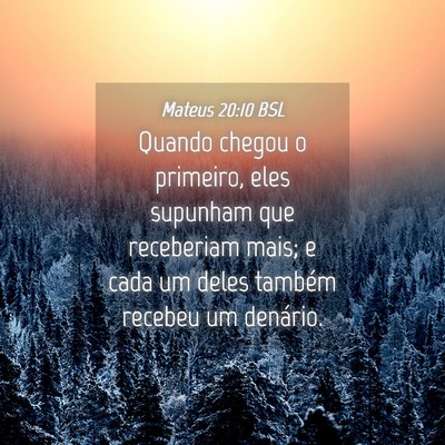 Picture 04 - Mateus 20:10 BSL - Quando chegou o primeiro, eles supunham que - Bible Verse Picture