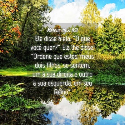 Picture 04 - Mateus 20:21 BSL - Ele disse a ela: “O que você quer?”. Ela lhe - Bible Verse Picture