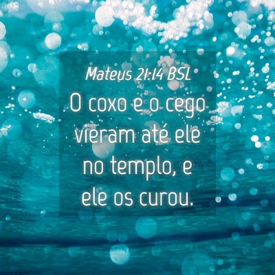 Picture 04 - Mateus 21:14 BSL - O coxo e o cego vieram até ele no templo, e ele - Bible Verse Picture