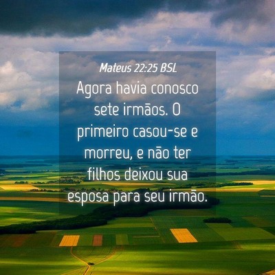 Picture 04 - Mateus 22:25 BSL - Agora havia conosco sete irmãos. O primeiro - Bible Verse Picture