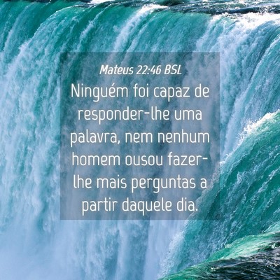 Picture 04 - Mateus 22:46 BSL - Ninguém foi capaz de responder-lhe uma palavra, - Bible Verse Picture