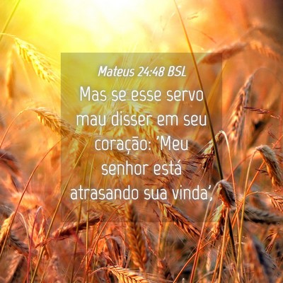 Picture 04 - Mateus 24:48 BSL - Mas se esse servo mau disser em seu coração: - Bible Verse Picture