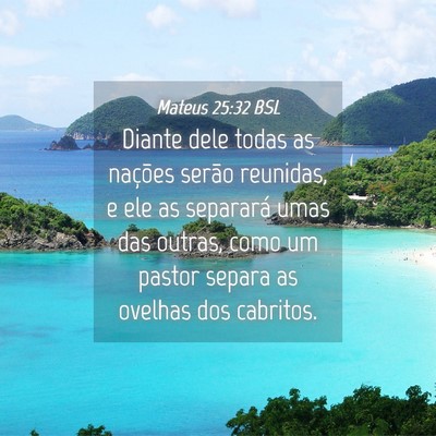 Picture 04 - Mateus 25:32 BSL - Diante dele todas as nações serão reunidas, e - Bible Verse Picture