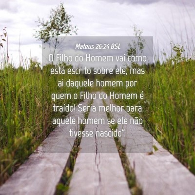 Picture 04 - Mateus 26:24 BSL - O Filho do Homem vai como está escrito sobre - Bible Verse Picture