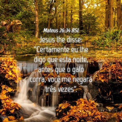 Picture 04 - Mateus 26:34 BSL - Jesus lhe disse: “Certamente eu lhe digo que - Bible Verse Picture