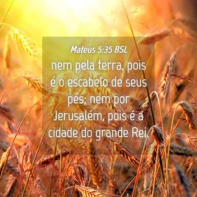 Picture 04 - Mateus 5:35 BSL - nem pela terra, pois é o escabelo de seus pés; - Bible Verse Picture