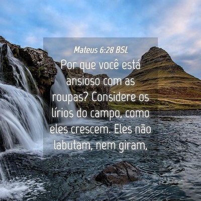 Picture 04 - Mateus 6:28 BSL - Por que você está ansioso com as roupas? - Bible Verse Picture