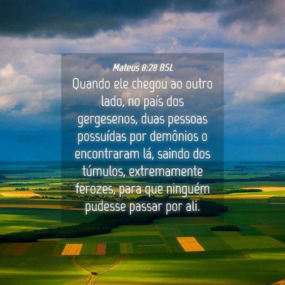 Picture 04 - Mateus 8:28 BSL - Quando ele chegou ao outro lado, no país dos - Bible Verse Picture