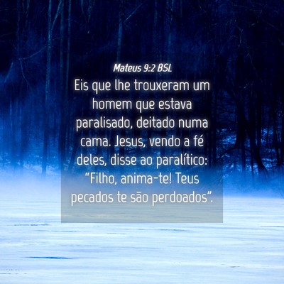 Picture 04 - Mateus 9:2 BSL - Eis que lhe trouxeram um homem que estava - Bible Verse Picture
