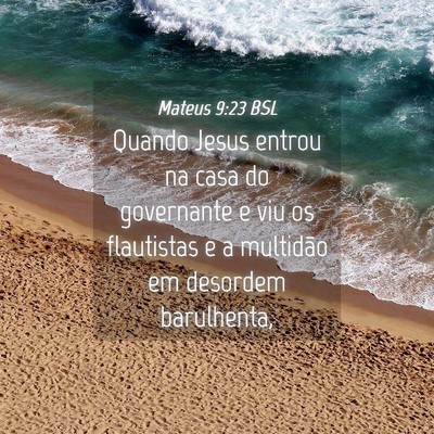 Picture 04 - Mateus 9:23 BSL - Quando Jesus entrou na casa do governante e viu - Bible Verse Picture