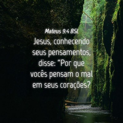 Picture 04 - Mateus 9:4 BSL - Jesus, conhecendo seus pensamentos, disse: “Por - Bible Verse Picture