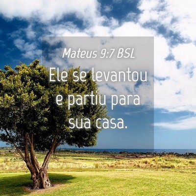 Picture 04 - Mateus 9:7 BSL - Ele se levantou e partiu para sua - Bible Verse Picture