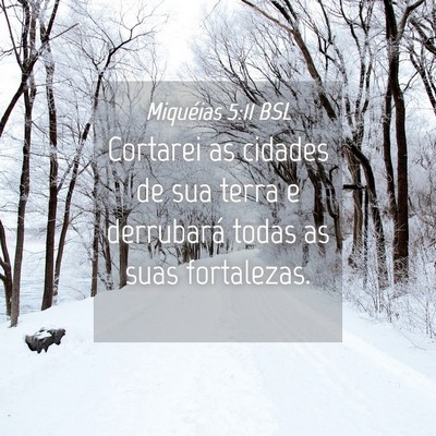 Picture 04 - Miquéias 5:11 BSL - Cortarei as cidades de sua terra e derrubará - Bible Verse Picture