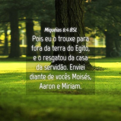 Picture 04 - Miquéias 6:4 BSL - Pois eu o trouxe para fora da terra do Egito, e o - Bible Verse Picture