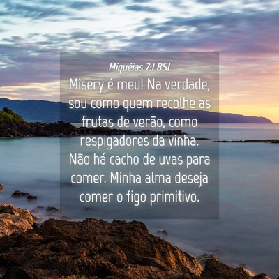 Picture 04 - Miquéias 7:1 BSL - Misery é meu! Na verdade, sou como quem recolhe - Bible Verse Picture