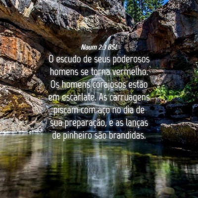 Picture 04 - Naum 2:3 BSL - O escudo de seus poderosos homens se torna - Bible Verse Picture