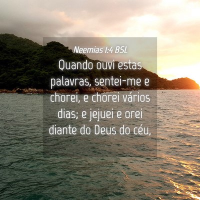 Picture 04 - Neemias 1:4 BSL - Quando ouvi estas palavras, sentei-me e chorei, e - Bible Verse Picture