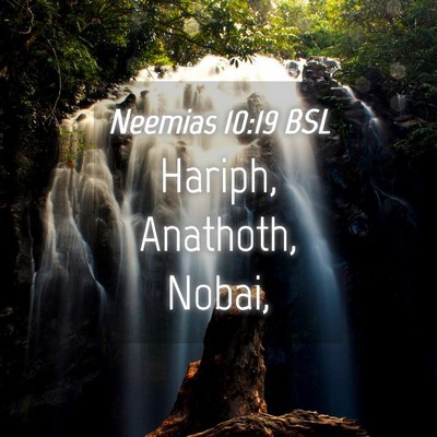Picture 04 - Neemias 10:19 BSL - Hariph, Anathoth, - Bible Verse Picture