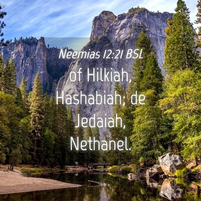 Picture 04 - Neemias 12:21 BSL - of Hilkiah, Hashabiah; de Jedaiah, - Bible Verse Picture