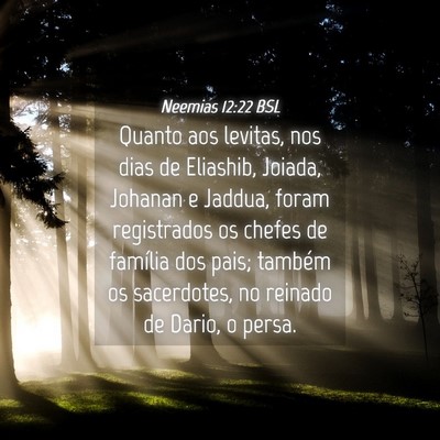 Picture 04 - Neemias 12:22 BSL - Quanto aos levitas, nos dias de Eliashib, Joiada, - Bible Verse Picture