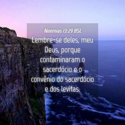Picture 04 - Neemias 13:29 BSL - Lembre-se deles, meu Deus, porque contaminaram o - Bible Verse Picture
