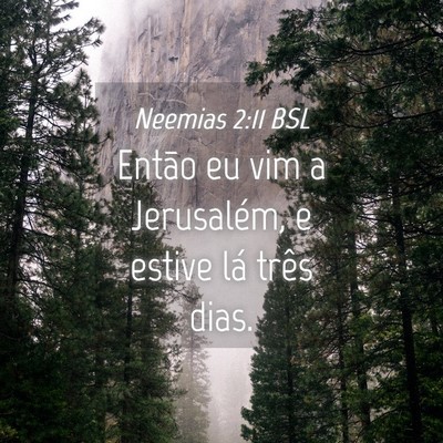 Picture 04 - Neemias 2:11 BSL - Então eu vim a Jerusalém, e estive lá três - Bible Verse Picture