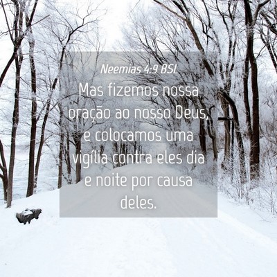 Picture 04 - Neemias 4:9 BSL - Mas fizemos nossa oração ao nosso Deus, e - Bible Verse Picture