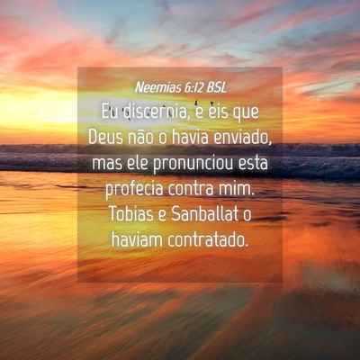 Picture 04 - Neemias 6:12 BSL - Eu discernia, e eis que Deus não o havia - Bible Verse Picture