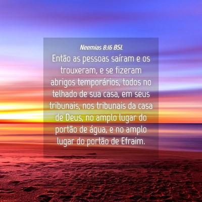 Picture 04 - Neemias 8:16 BSL - Então as pessoas saíram e os trouxeram, e se - Bible Verse Picture