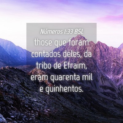 Picture 04 - Números 1:33 BSL - those que foram contados deles, da tribo de - Bible Verse Picture