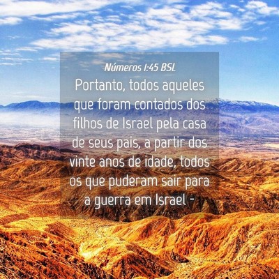 Picture 04 - Números 1:45 BSL - Portanto, todos aqueles que foram contados dos - Bible Verse Picture